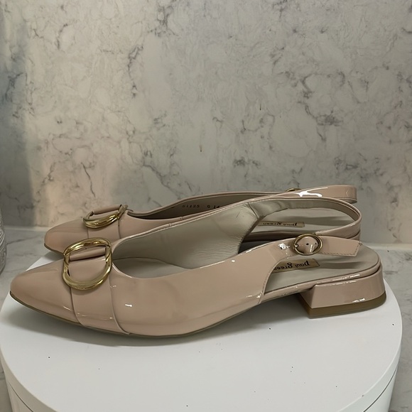 New! Paul Green Tara Slingback Pointed Toe Flats Frappe Soft Patent US 8.5 $415 - Picture 8 of 9